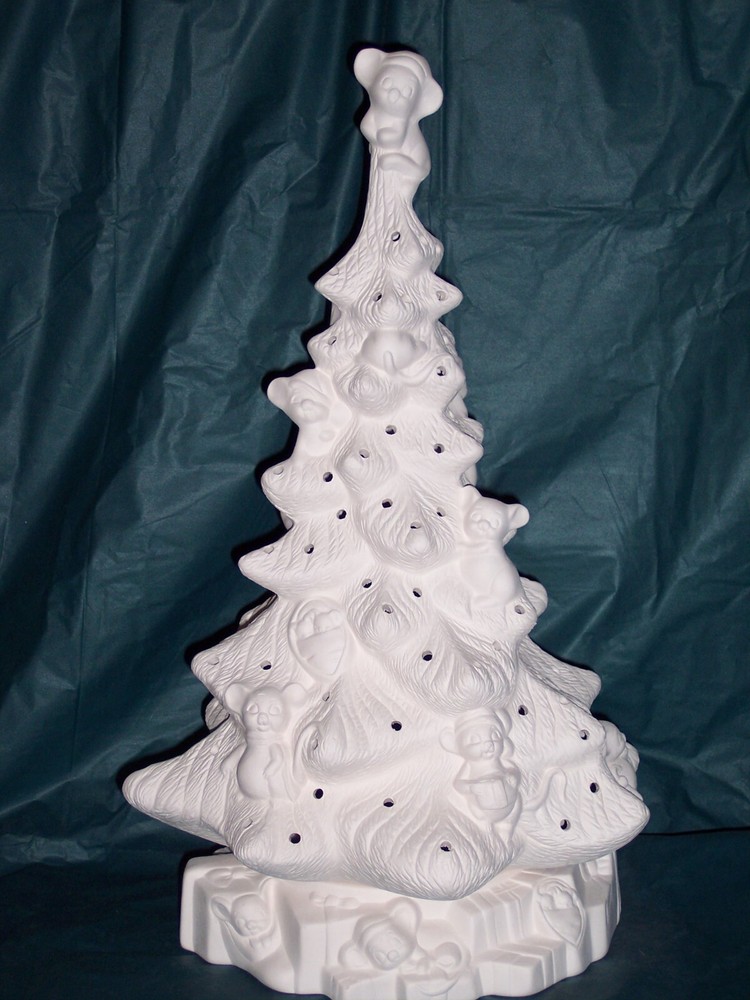 Ceramic Bisque Ready to Paint Mouse Tree with Light Kit