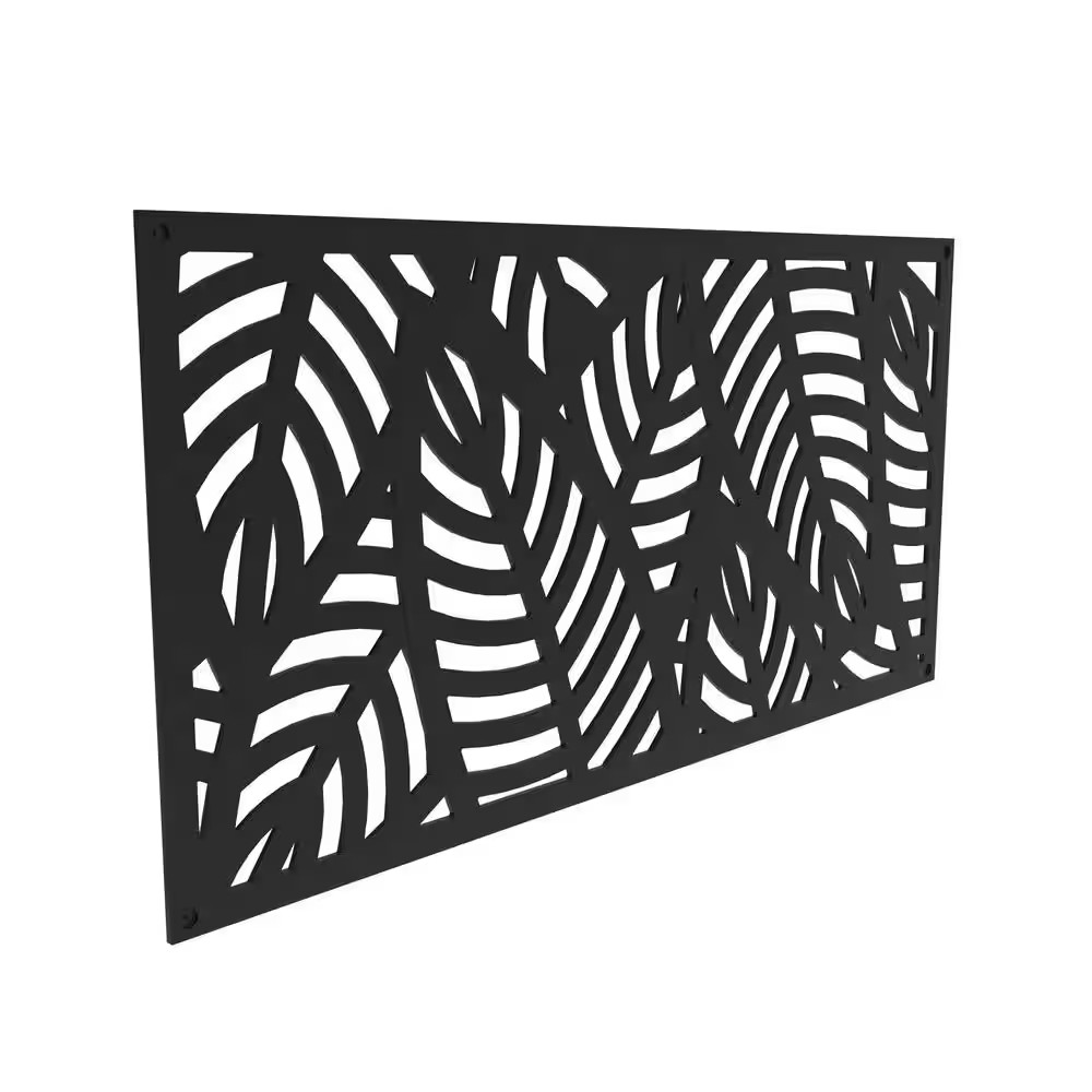 2 Ft. X 4 Ft. Sanibel Black Polypropylene Decorative Screen Panel
