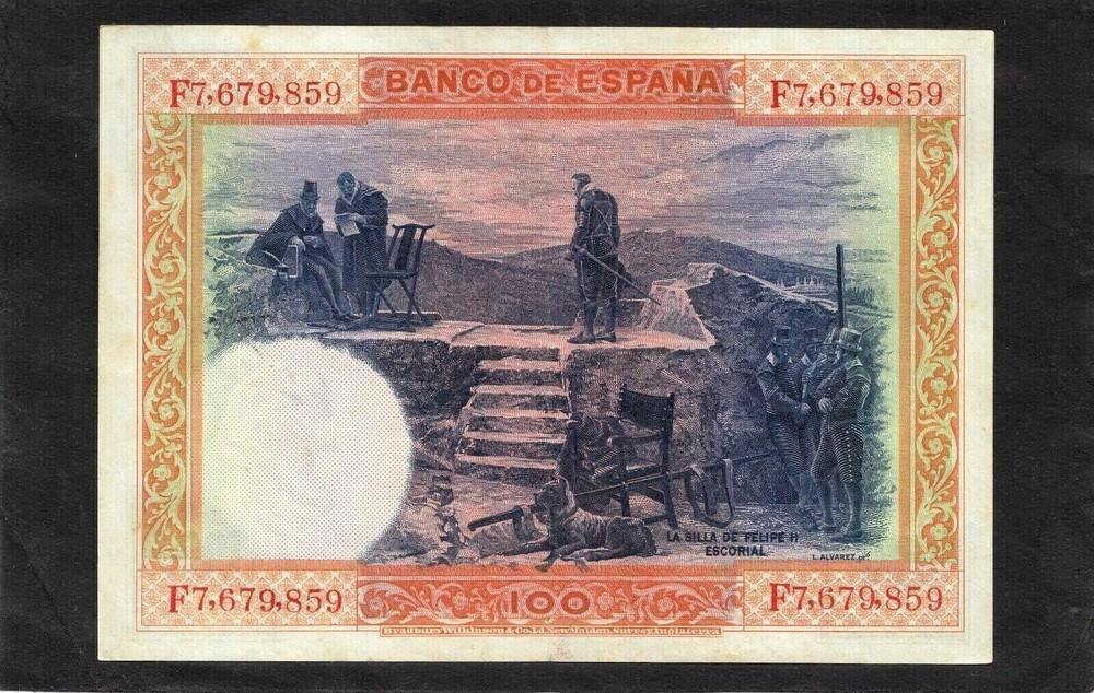 Spain 100 Pesetas P-69c 1925 EF