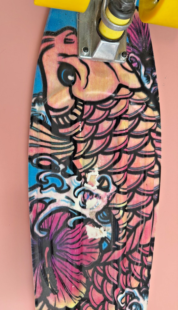 Mini Longboard Skateboard Traditional Flash Design Koi Fish