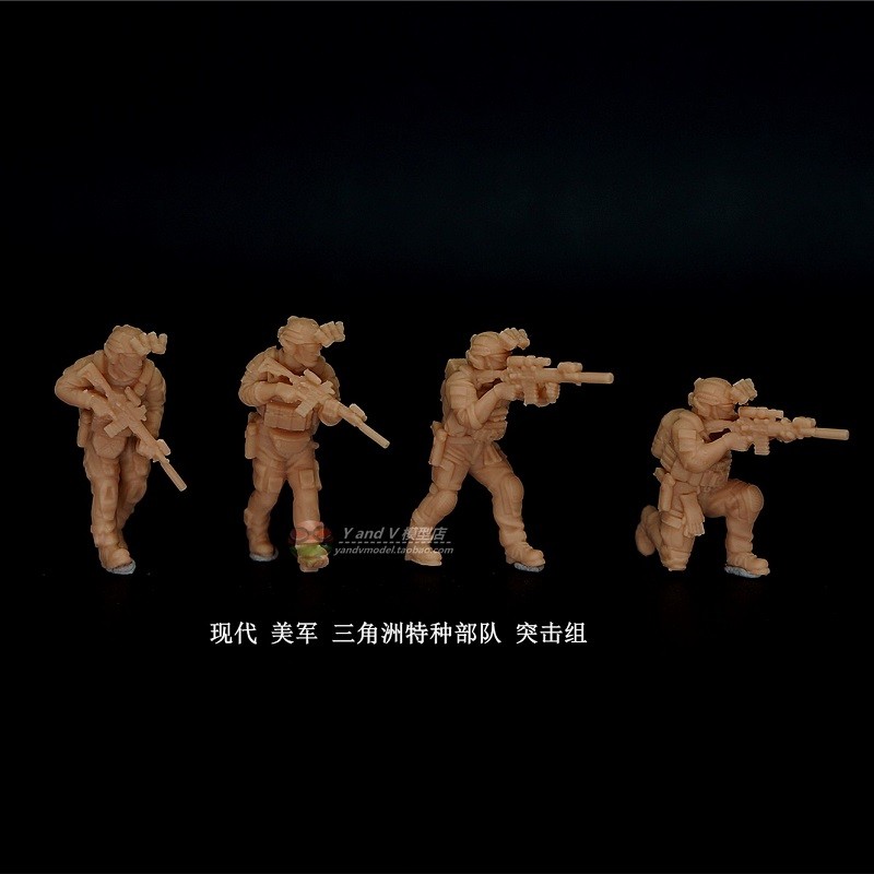 3D printed 1/72 Modern US "Delta Force Combat Assault team" 4 man group model