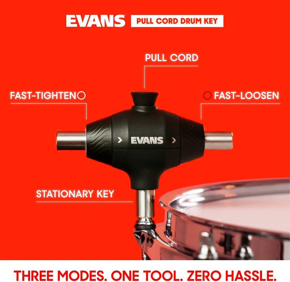 Pull Cord Drum Key - Fully Mechanical Three Head Drum Key - Keys for Tuning Drum