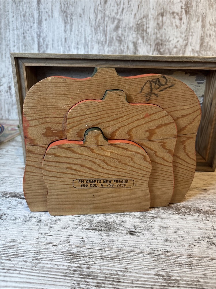 wood pumpkin decor 3 In One!