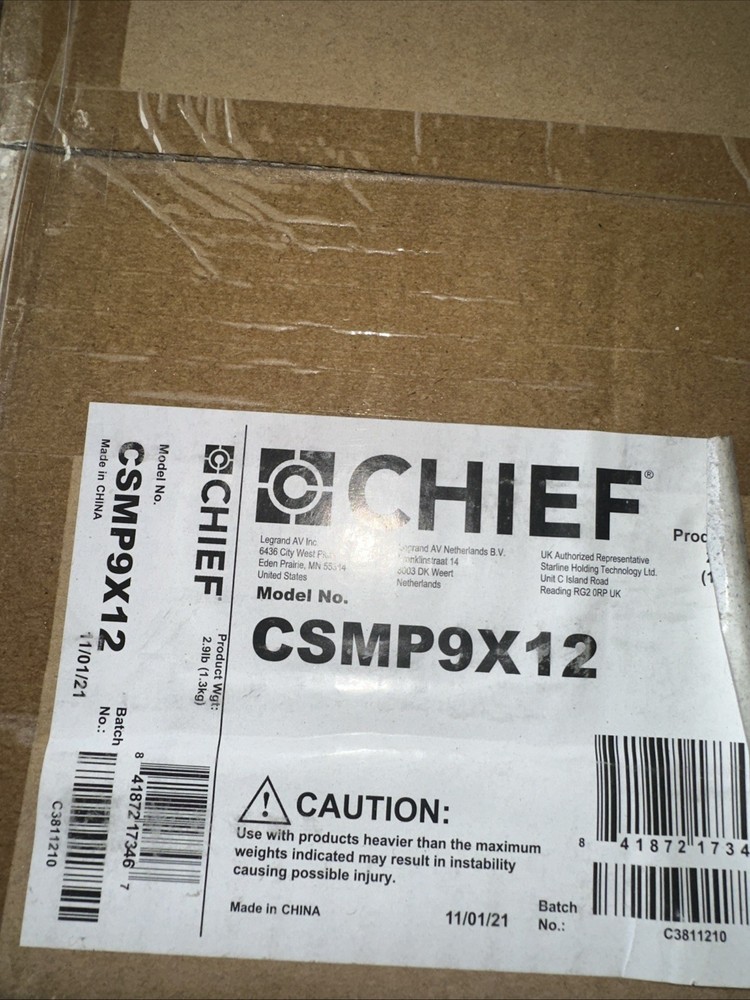 Chief Proximity Universal Component Storage Panel, CSMP9X12 NEW IN BOX