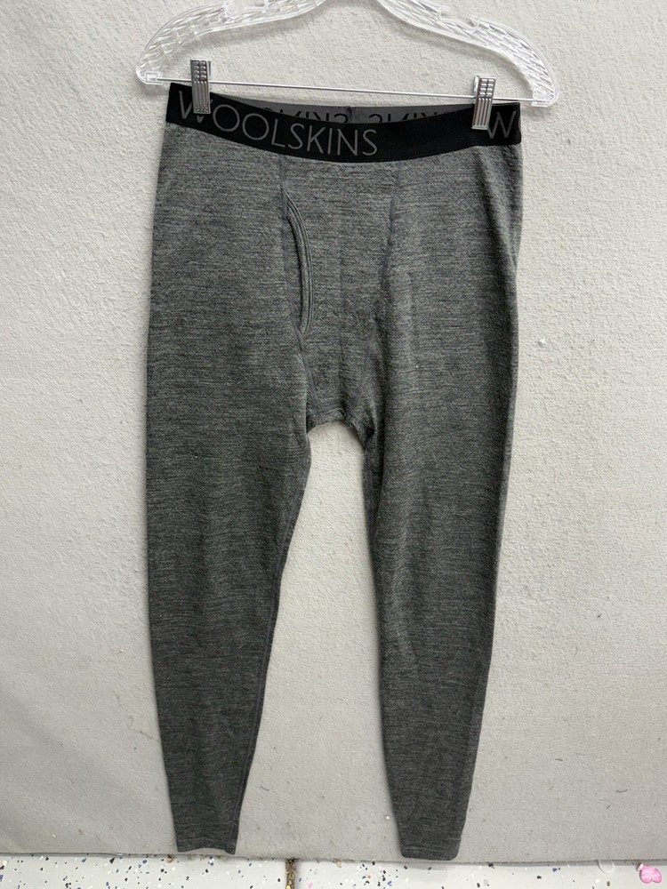 Terramar Woolskins Men's Base layer Bottoms Small Gray Merino Wool Blend Pull On