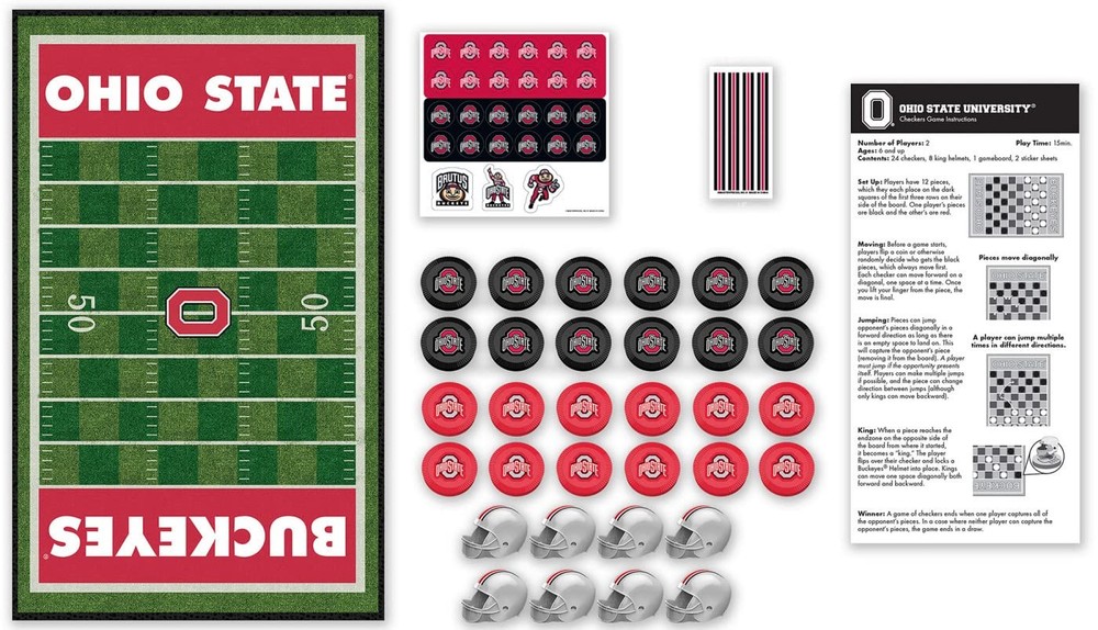 MasterPieces NCAA Ohio State Buckeyes Checkers Game - Officially Licensed