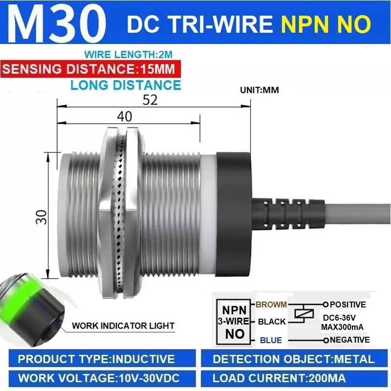 Long Range Metal Proximity Switch M30 Elevator Inductive Proximity Switch Sensor