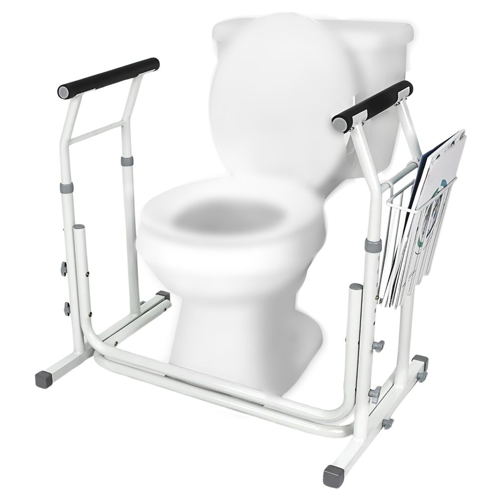 Vaunn Toilet Rail Grab Bar Adjustable Safety Frame Handle Commode Support Senior