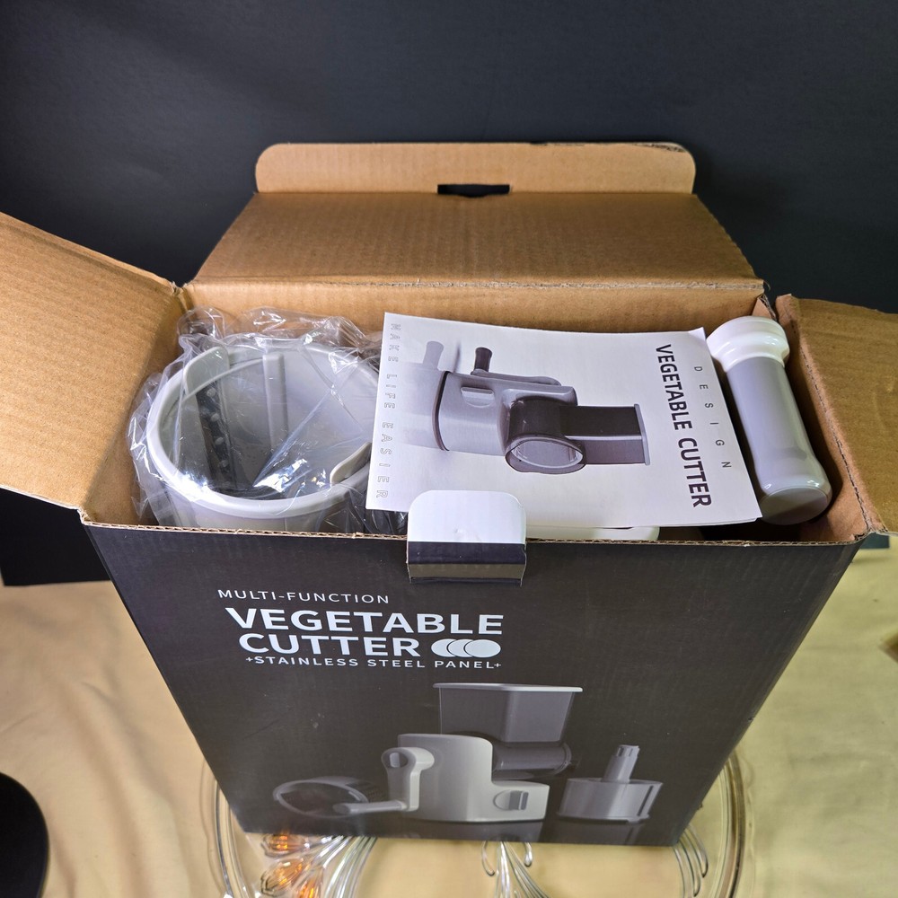 Rotary Cheese Grater, 3 in 1 Multi-Function Mandoline Vegetable Shredder, Slicer