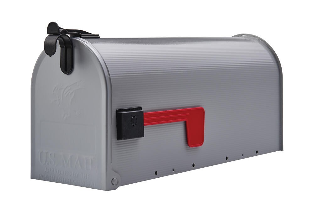 Architectural Mailboxes Grayson Medium Steel Post Mount Mailbox Gray ST1000AM