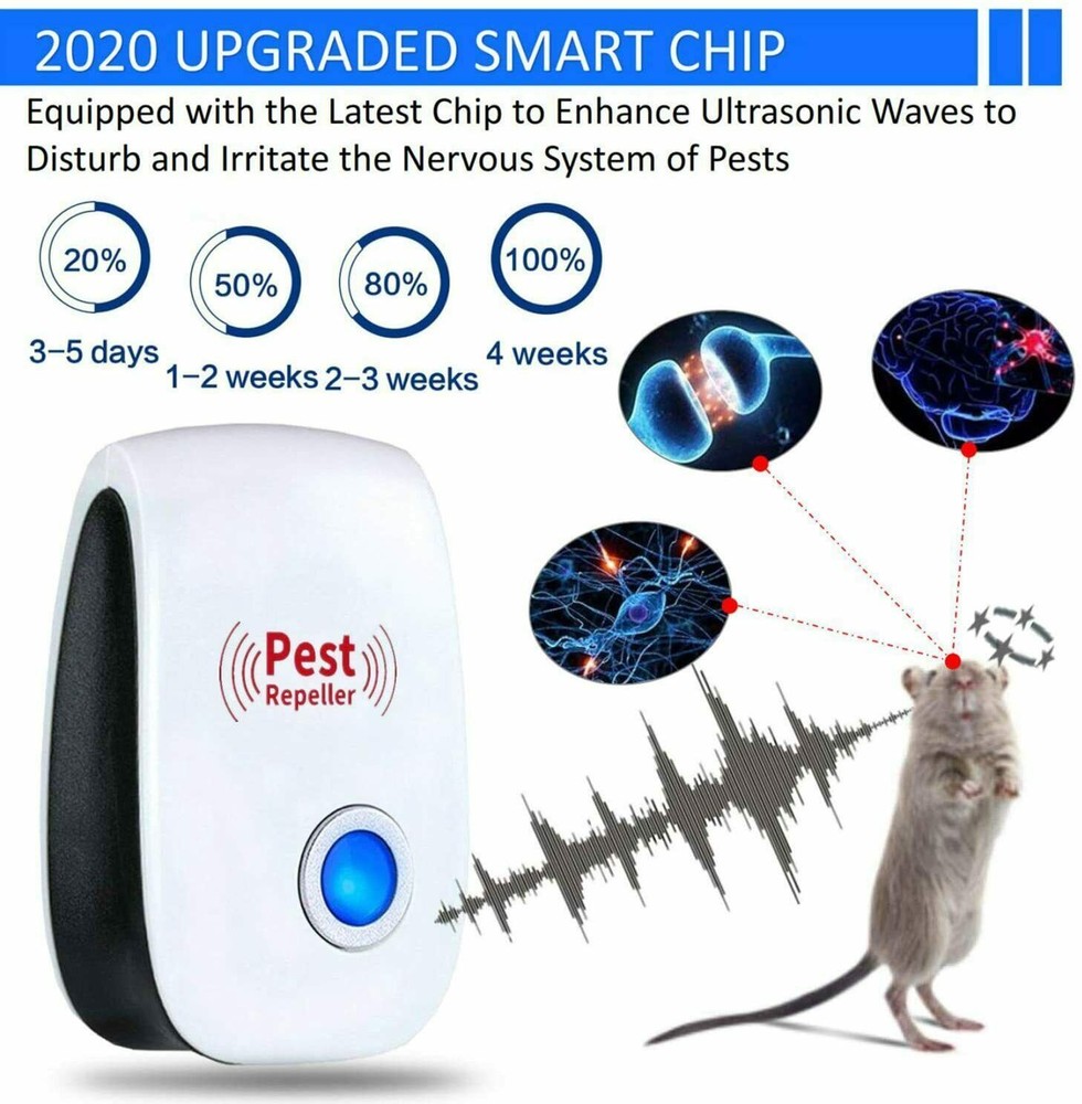 Electronic Pest Reject Control Ultrasonic Repeller Home Bug Rat Spider Roaches