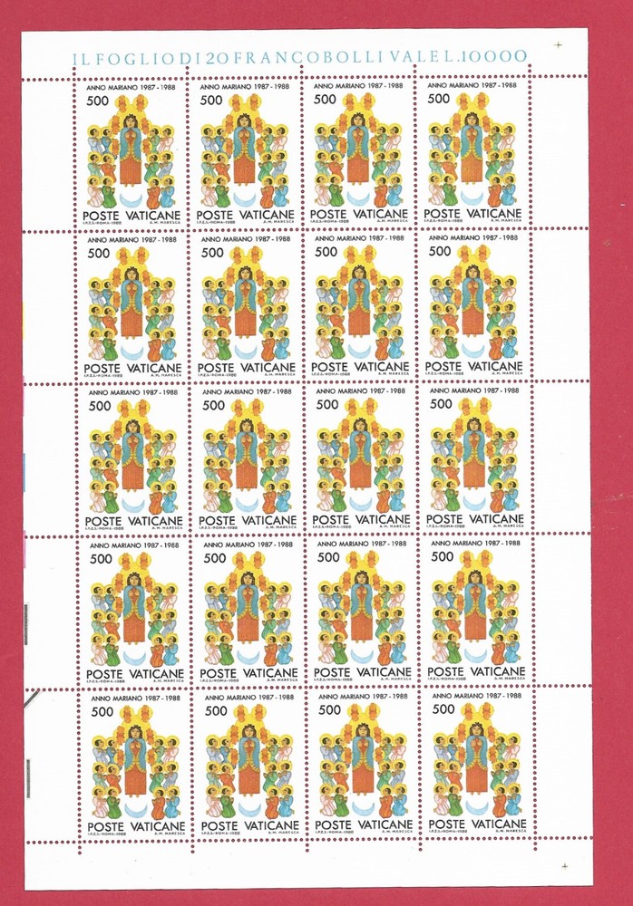 (FS241) Vatican 1988 Marian Year Full Sheets MNH v2