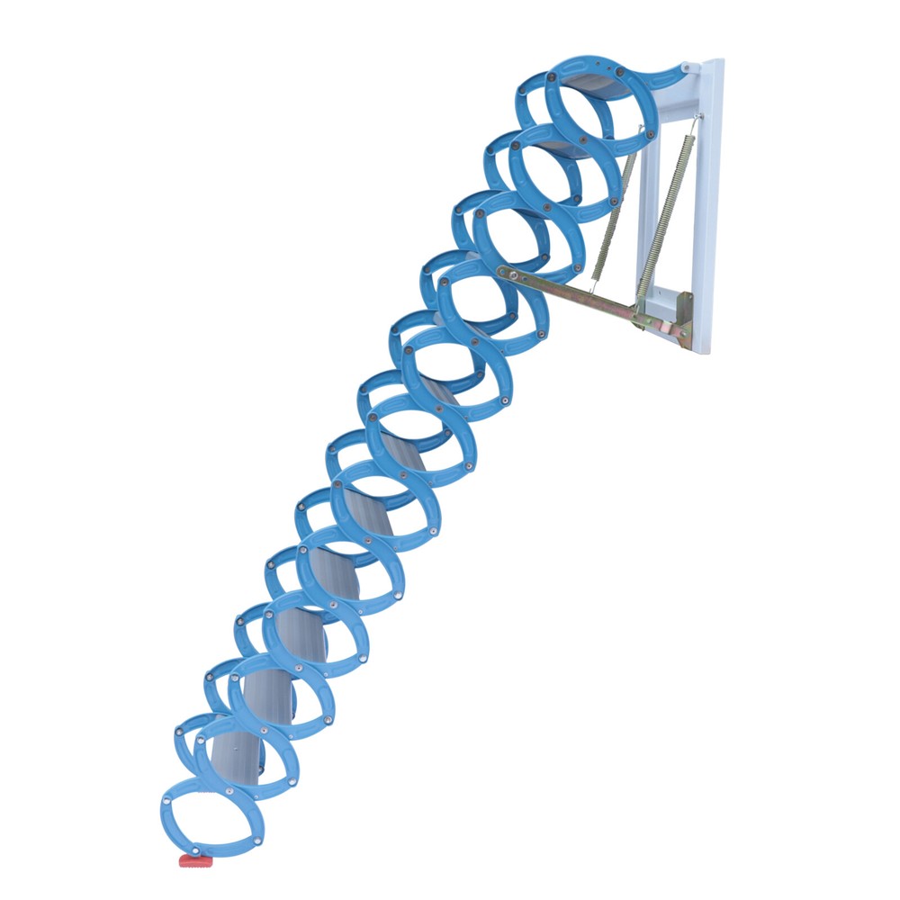 10ft Attic Ladder Loft Folding Ladder 12 Steps Pull Down Stairs Wall Mount 880lb