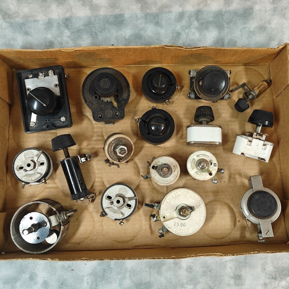 Vintage Variable Resistors & Controls Lot - Bakelite, Ceramic, Rheostats & More