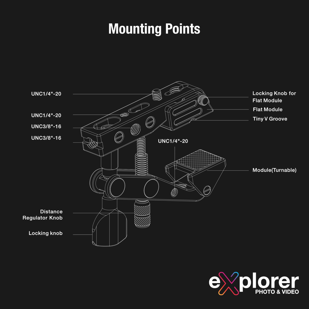 Explorer SX-MC Sidekick Magic Clamp For Tripod/Flash/lighting Support
