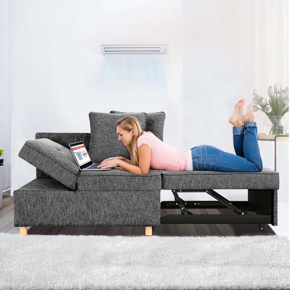 4-in-1* Folding Ottoman Sofa Bed Convertible Chair Multi-Functional Sleeper Sofa
