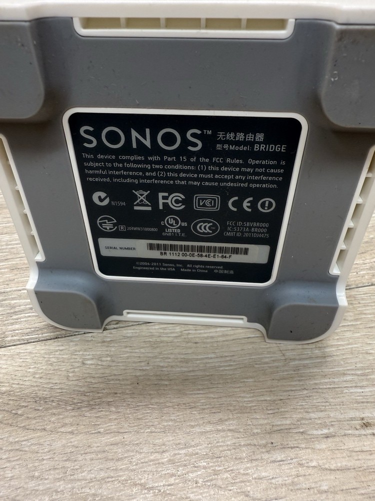 Sonos White Connect Bridge With Adapter - Missing Wall Plug Cord