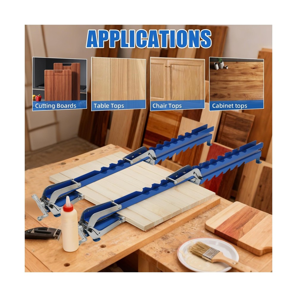 41 Inch Panel Clamps Woodworking (2-Pack) with Mounting Brackets, 4-Way Press...