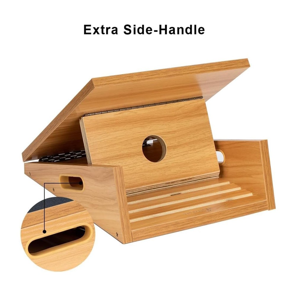 StrongTek Professional Wooden Slant Board, Adjustable Middle, Full-coverage