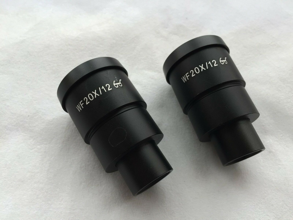 2 pcs WF20X /12mm High Eye-point Eyepiece Lens for Compound Microscope 30mm