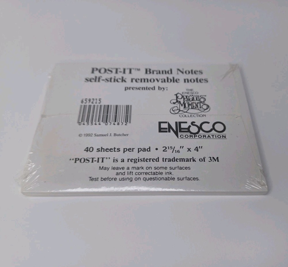 Precious Moments Enesco Post-It Brand Removable Notes Note Pad