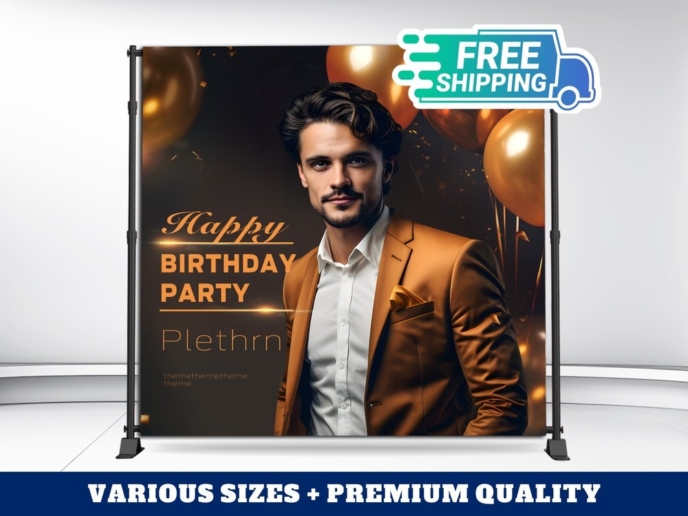 8′ x 8′  Custom Backdrop Set | Wrinkle-Free Fabric & Sturdy Stand