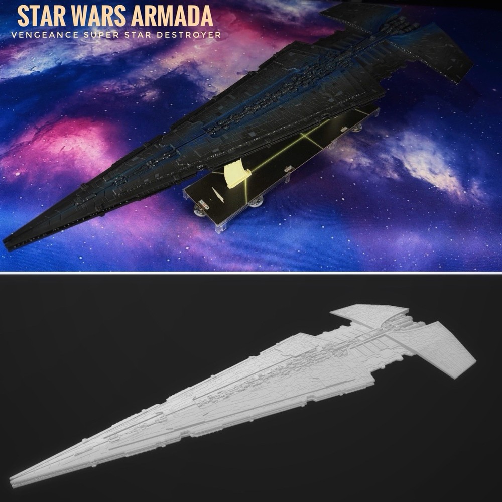 Star Wars Armada Vengeance Super Star Destroyer 24” RAW UNpainted 14k 3D