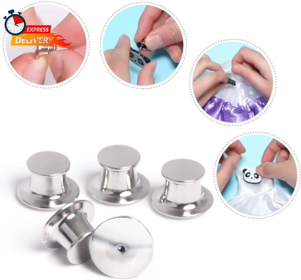 30 Pieces Metal Pin Backs Locking Pin Keepers Locking Clasp