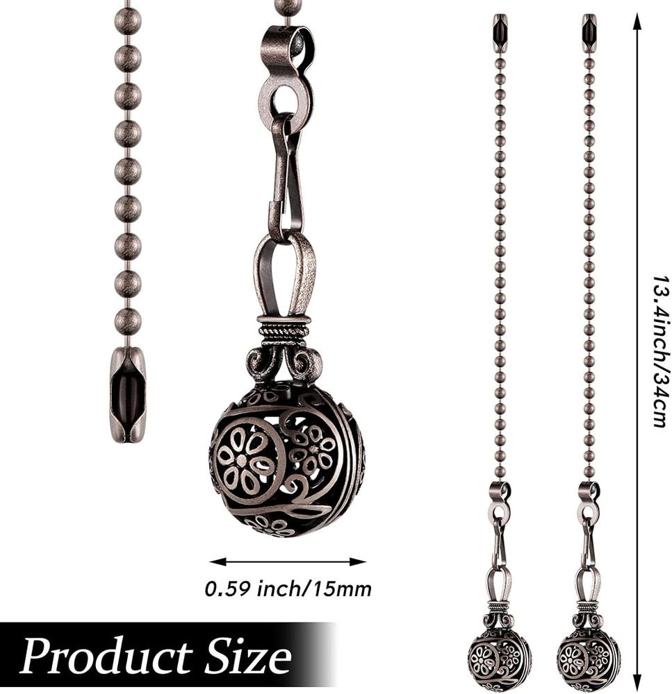 Yaomiao 4 Pcs Ceiling Fan Pull Chain Extension Decorative Light Fan Chains Set P