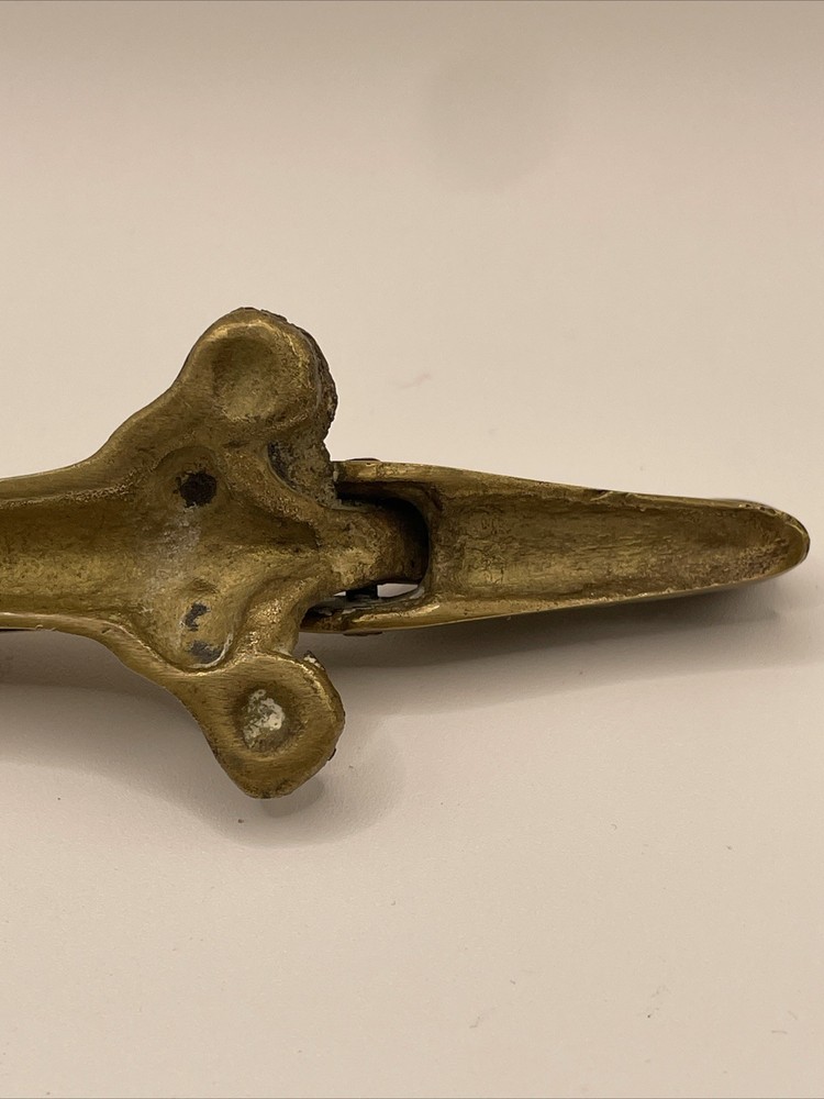 Solid Brass Alligator Crocodile Nutcracker Vintage