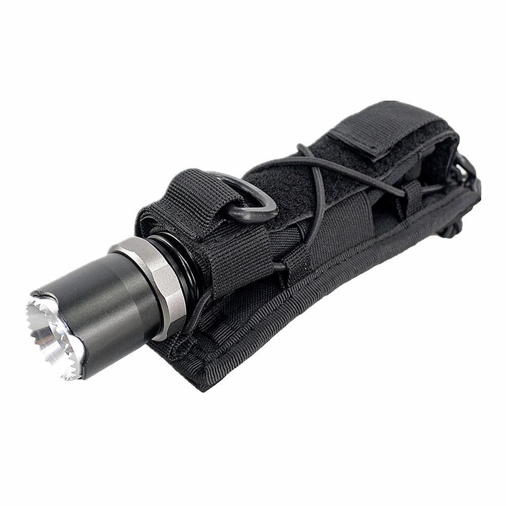 Tactical Molle Open Top Flashlight Tools Holder for Vertical&Horizontal Carrying