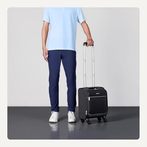 AMAZON BASICS LUGGAGE 18" SMALL CARRY-ON SOFTSIDE SUITCASE WITH WHEELS - BLACK