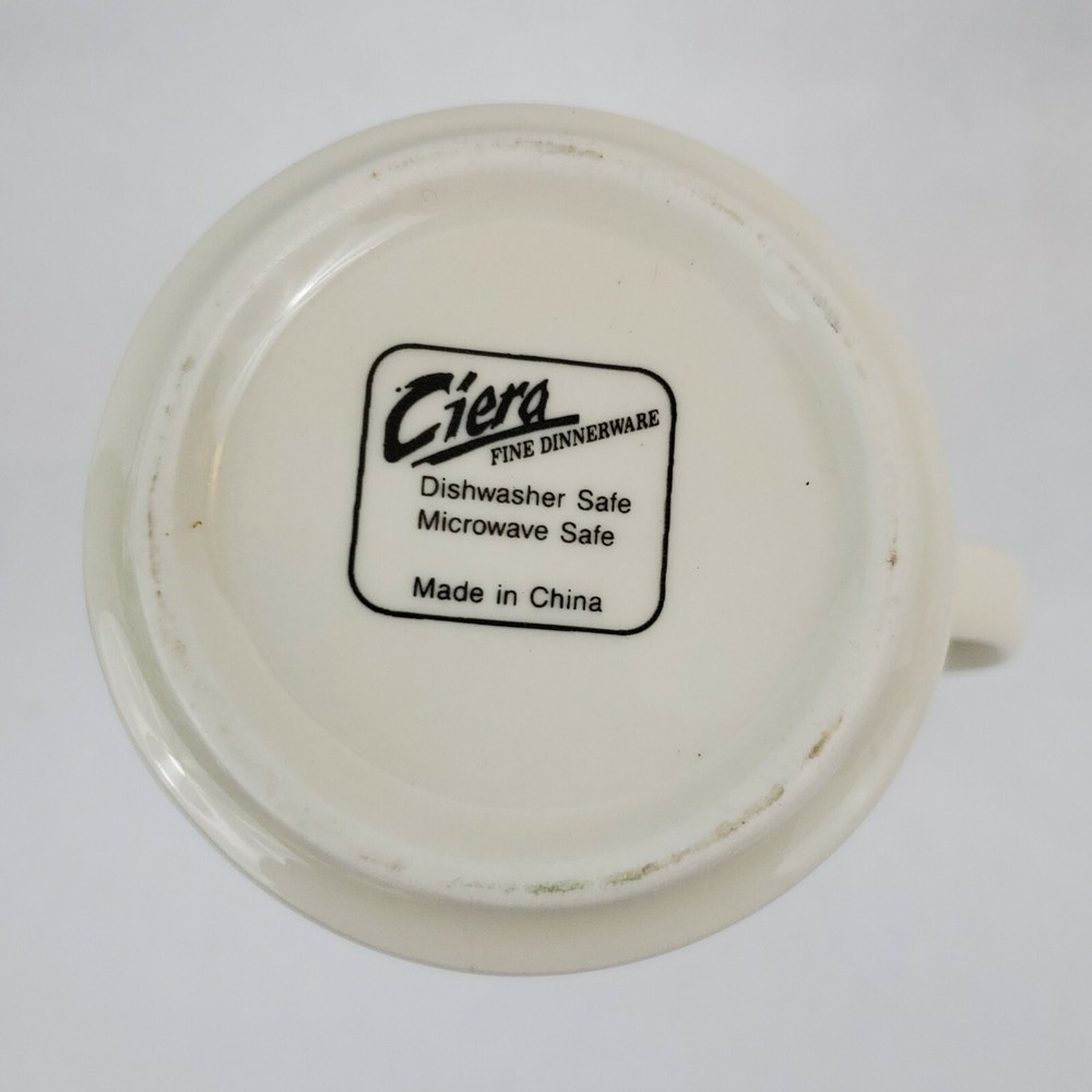 Vintage Ciera Fine Dinnerware Cream Pitcher Pink Rose Gray Band Pattern 5"