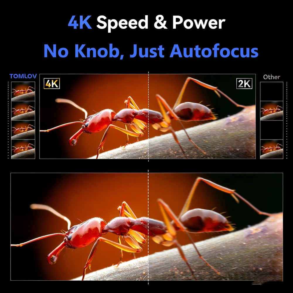 TOMLOV 4K Autofocus Digital Microscope 52MP Error Coin Microscopes Full View