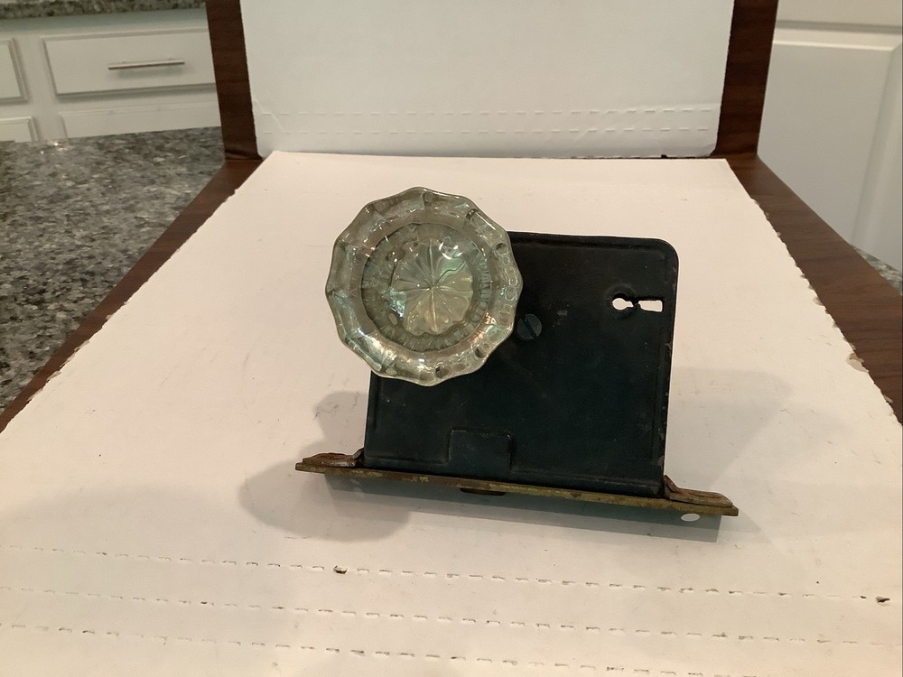 Vintage Glass Knobs And Mortise Lock Set ~ No Key