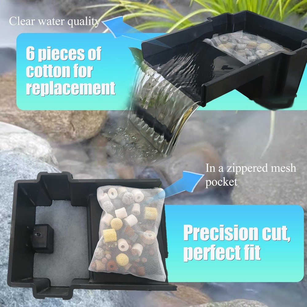 7PCS Pond Filter Media for BOSS Waterfall Spillway, 6 Koi Filter...
