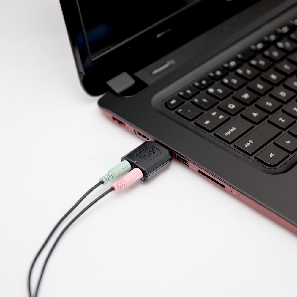 Syba external USB Stereo Sound Adapter for Windows, Mac, Linux Extra Black