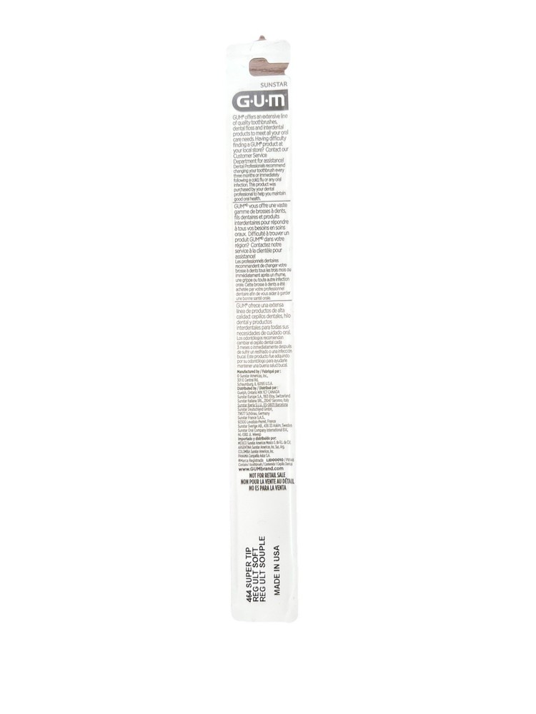 12 GUM SuperTip Sensitive 464PG Full Size Toothbrushes