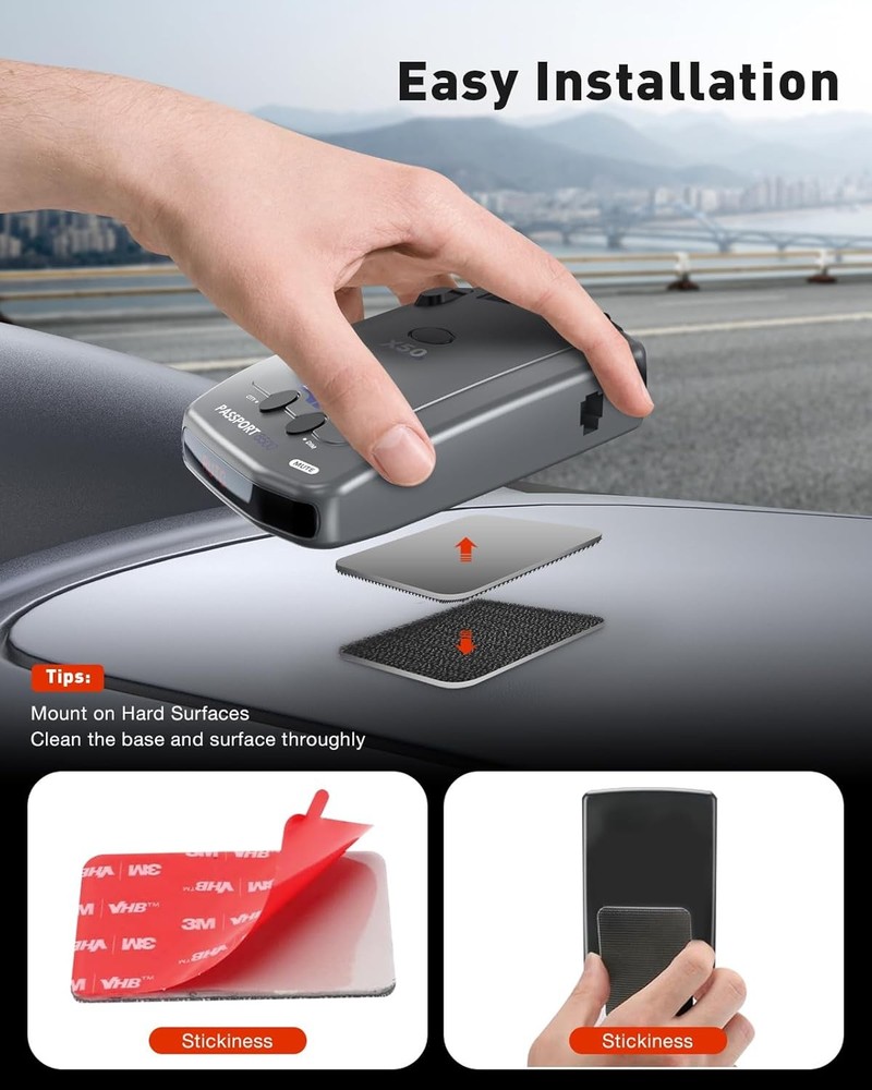 Radar Detector Dash Mount – Compatible with Cobra, Uniden, Escort & More Secur
