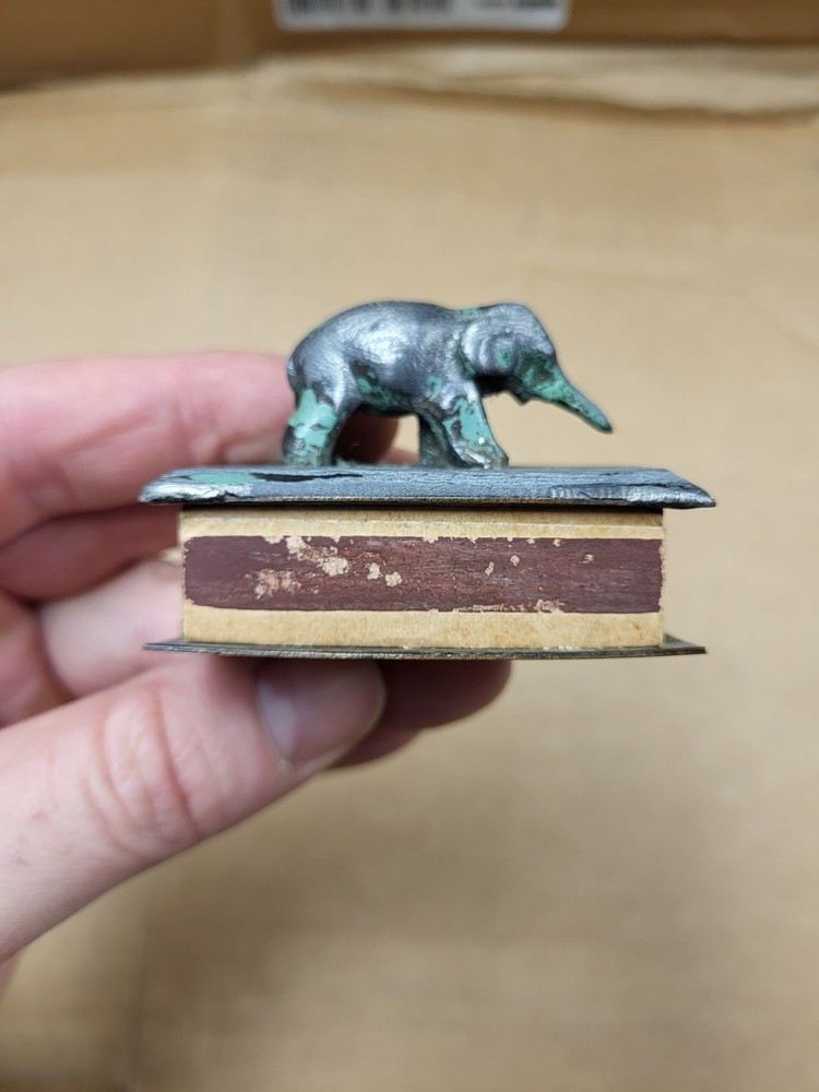 Antique Elephant Matchbox Holder