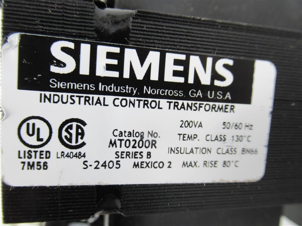 Siemens MT0200B, Series B, Industrial Control Transformer