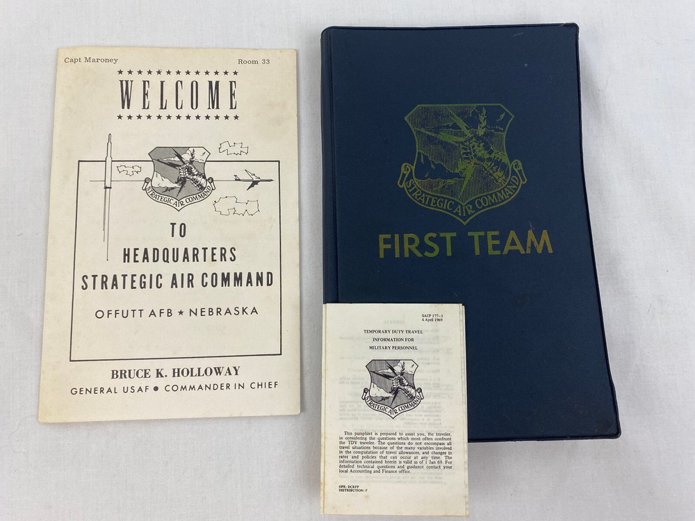 1969 Strategic Air Command First Team Notebook Offutt US Air Force & Itinerary