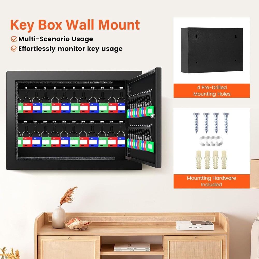 50‑Key Locking Cabinet Organizer
