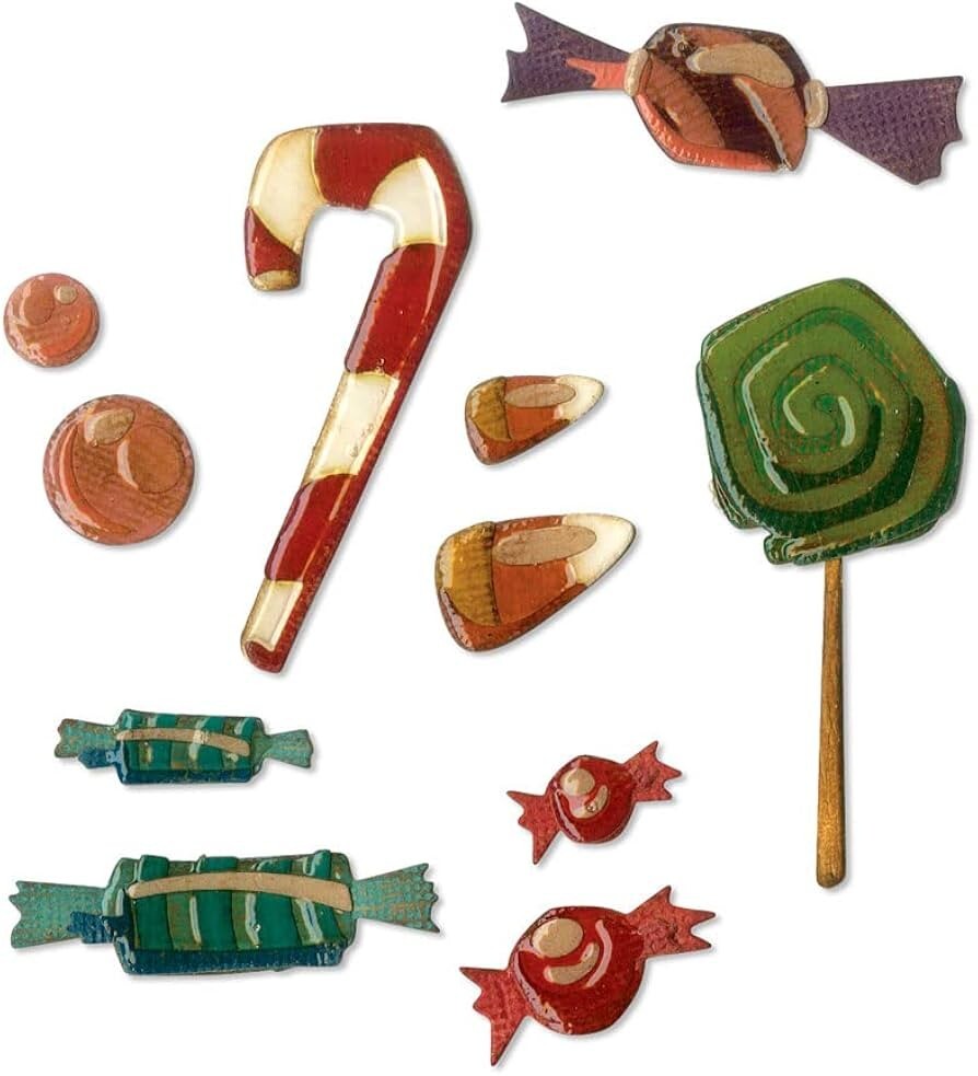 Sizzix Tim Holtz Thinlits Halloween Sweet Treats Candy Dies 664204 NEW
