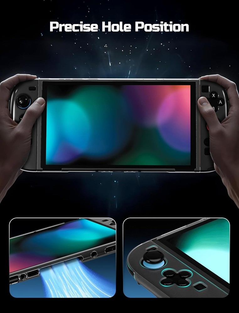 Removable TPU protective case for Switch 2 (2025), shockproof transparent shell.