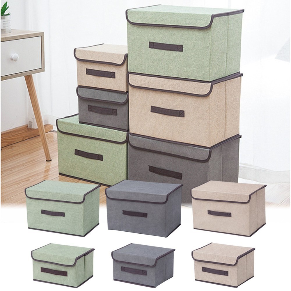 Foldable Non Woven Fabric Storage Box Dustproof Organizer for Home Use