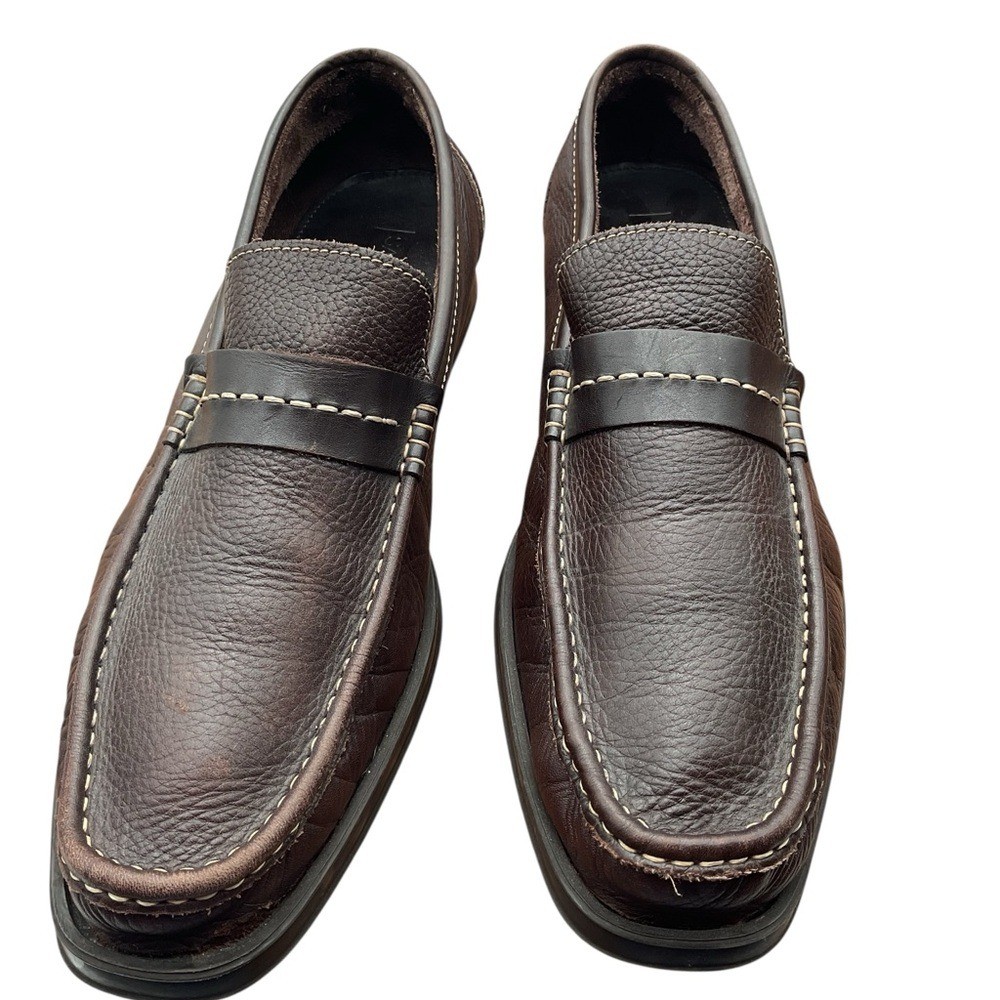 Sandro Moscoloni Rich Brown Leather Slip-Ons 12D