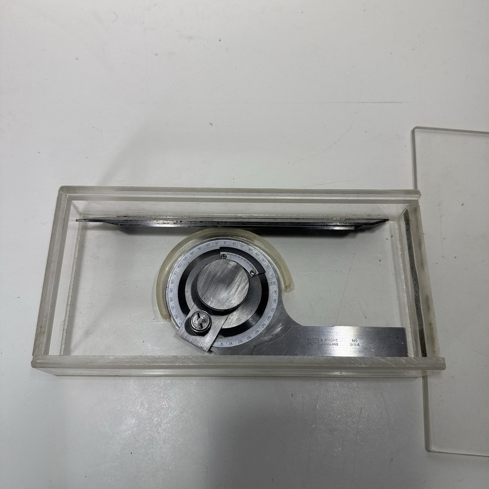 MOORE & WRIGHT SHEFFIELD 994 Vernier Bevel Precision Protractor  H63/48 custom