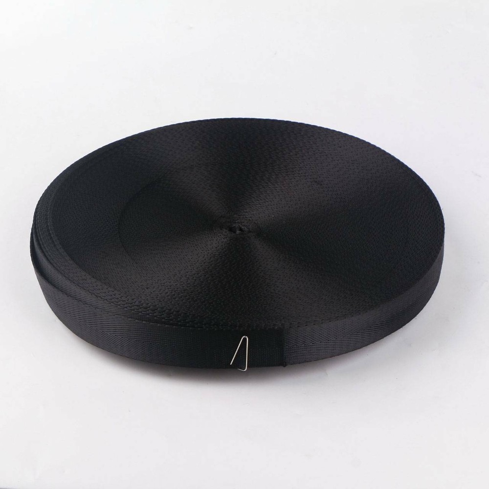 Black Wide Nylon Heavy Webbing Strap Thick Knapsack Belt 10m