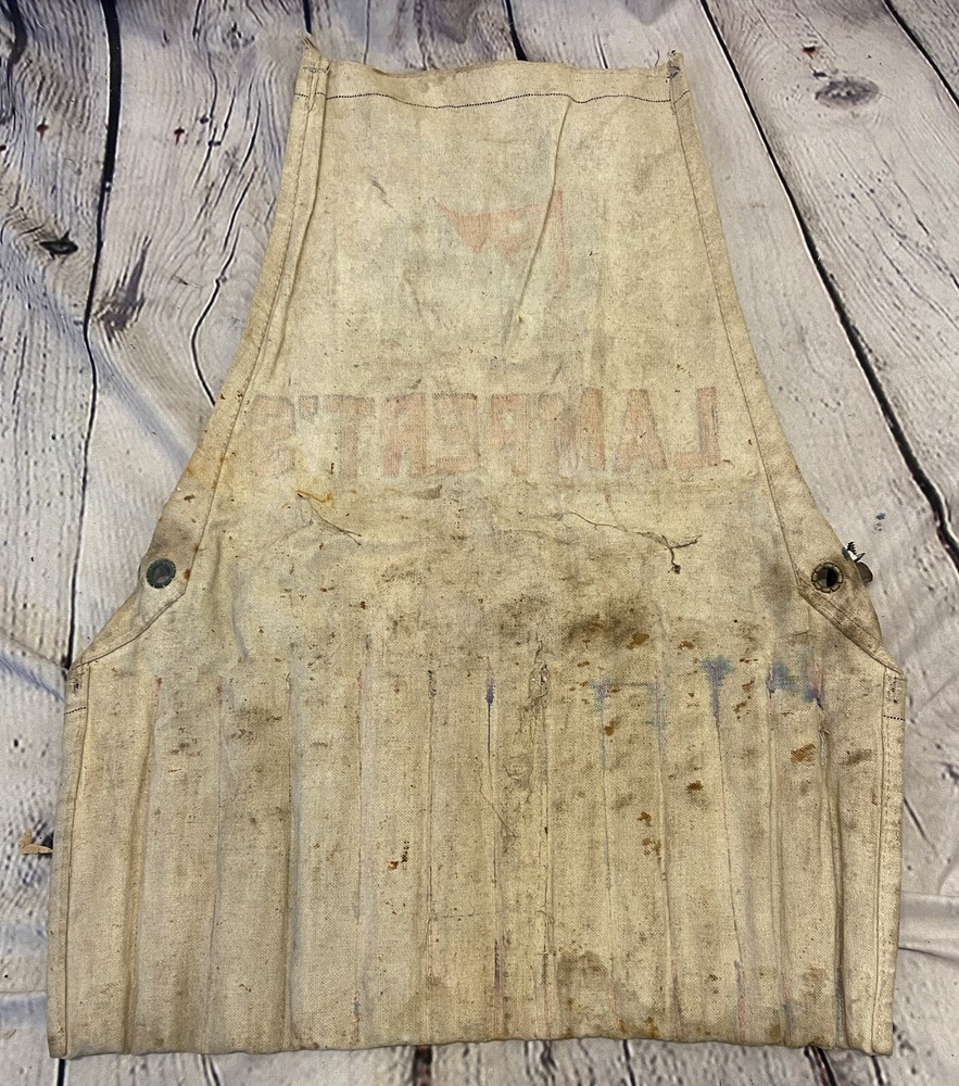 Vintage Lampert's Lumber Yard Drill Bits Apron Construction Canvas Lot 19 Bits